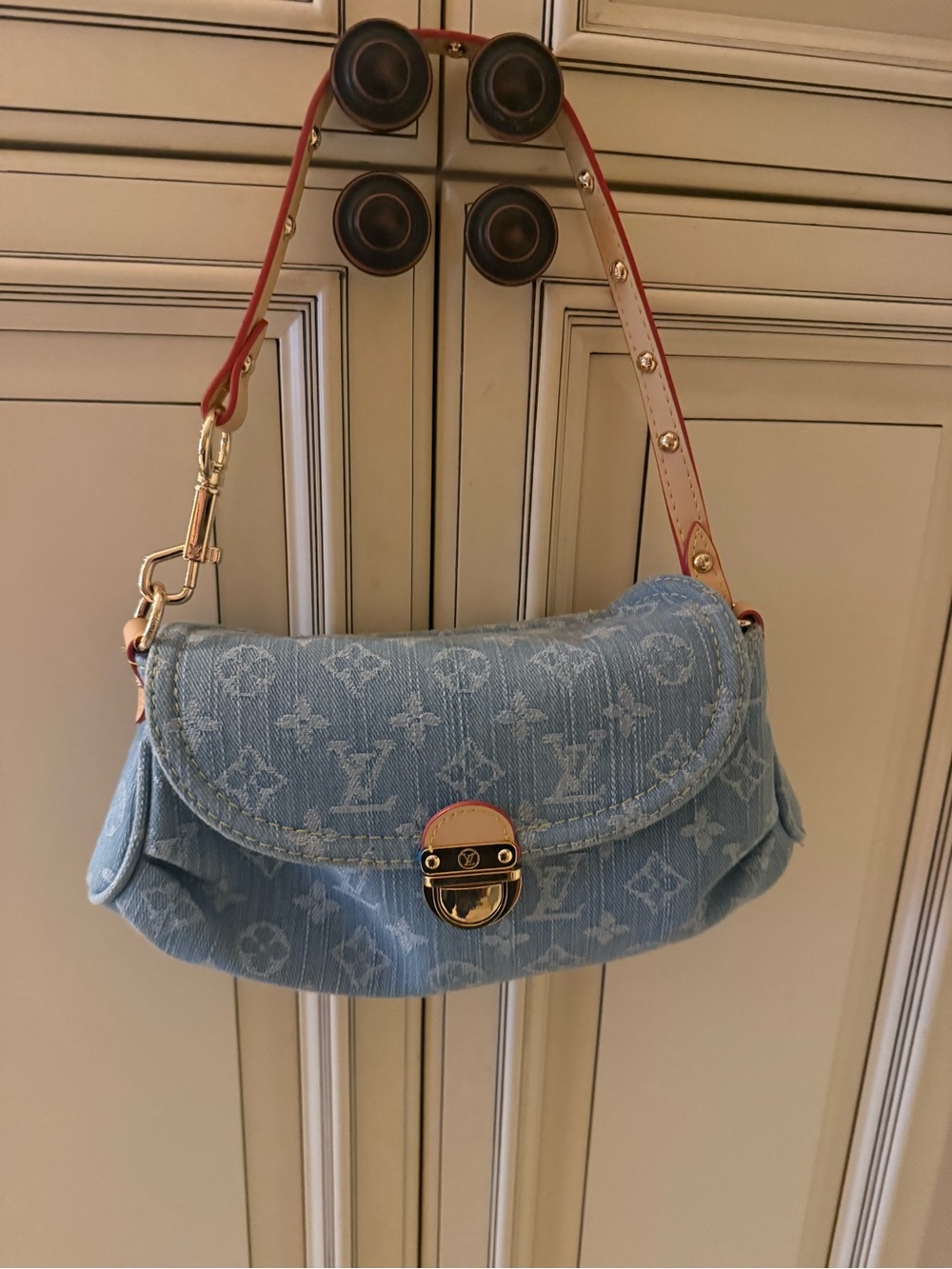 inspired Light Blue Denim Shoulder Bag-EUC